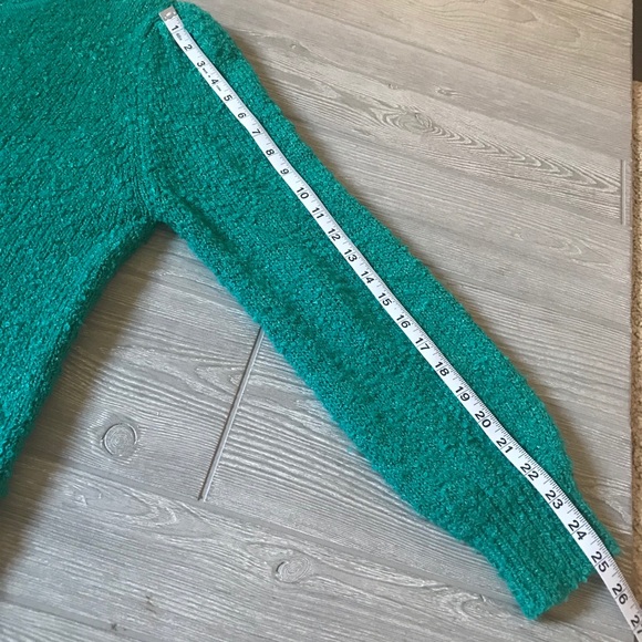 VINTAGE Emerald Green Open Front Sparkle Cardigan - Picture 8 of 9